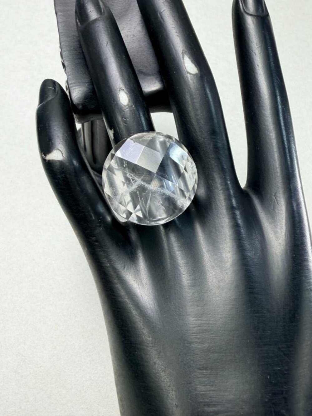 Stunning Clear Glass Dome Ring Bold Chunky Statement Transparent Wide Unique